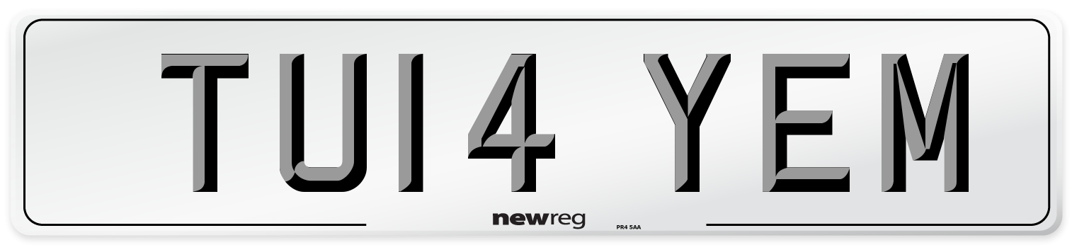 TU14 YEM Number Plate from New Reg